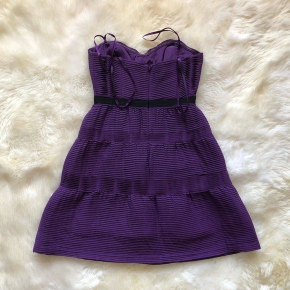 BCBGMaxAzria Strapless Pleated Chiffon Dress 6 - Picture 7 of 7